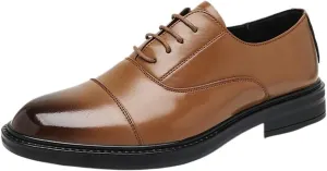 Oxford Shoes for Men Slip On Split Toe Crocodile Embossed Monk Strap Leather Slip Resistant Low Top Block Heel Anti-Slip Non Slip Casual