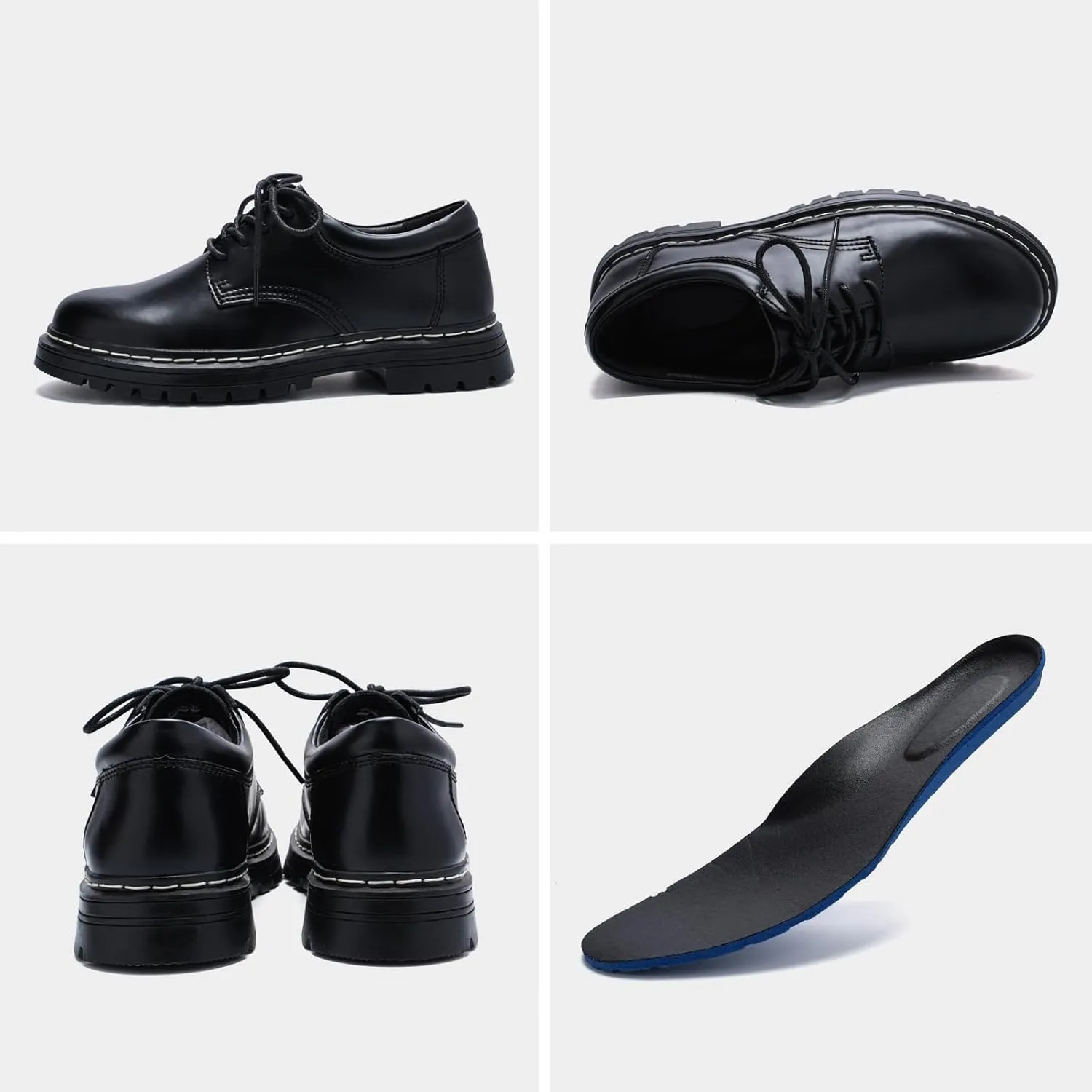 Oxford Shoes for Women Lace Up Slip Resistant Leather Casual Comfort Business Work Office Dress Shoes