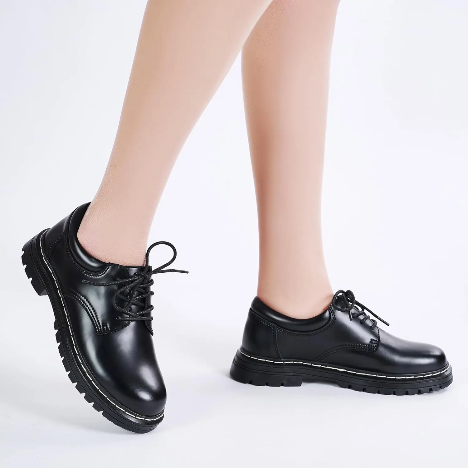 Oxford Shoes for Women Lace Up Slip Resistant Leather Casual Comfort Business Work Office Dress Shoes