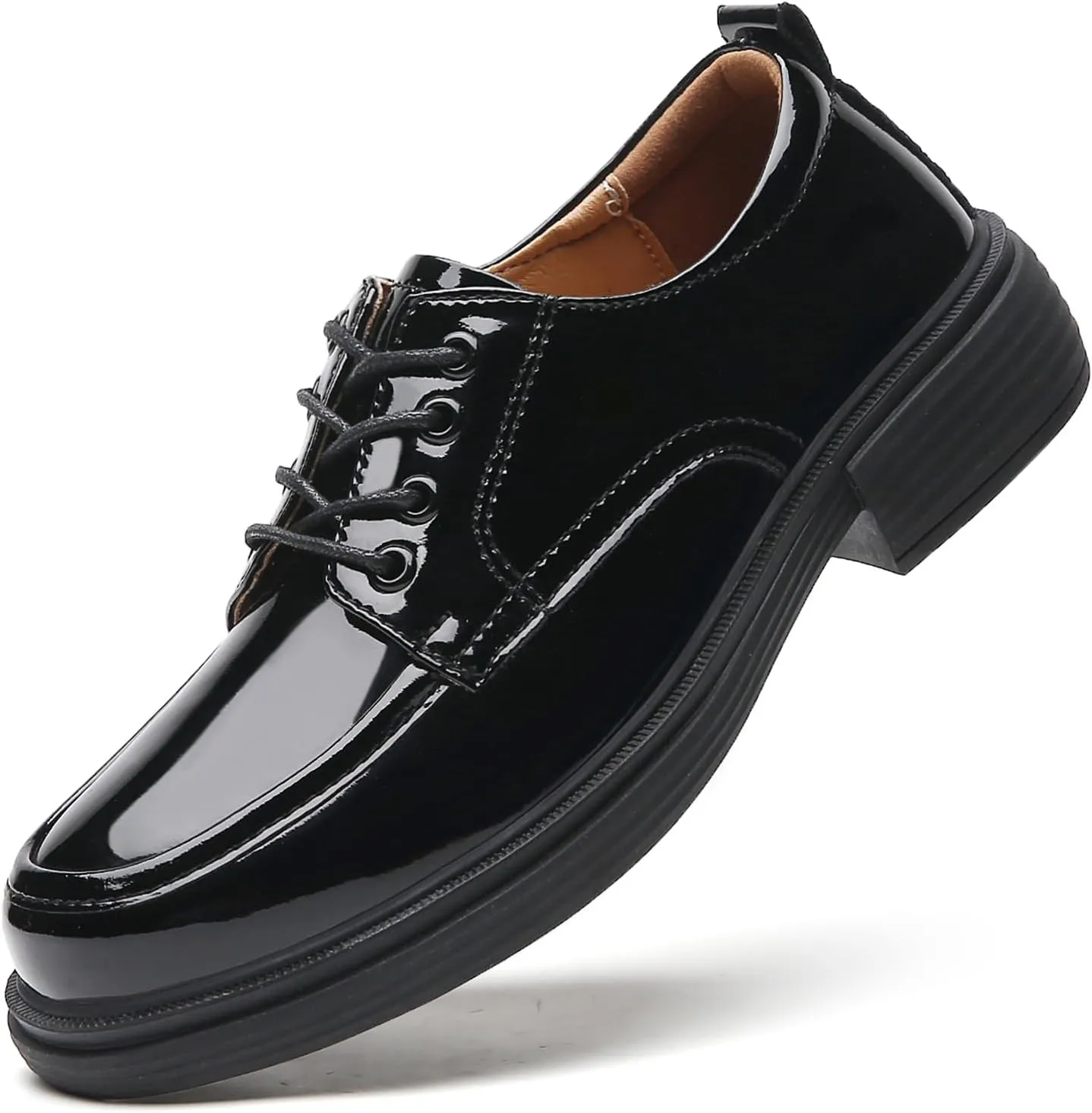Oxford Shoes for Women Womens Oxford Shoes Lace-Up Round Toe Leather Flat Non-Slip Fashion Classic Business Casual Comfortable Dressy Office Work Ladies Shoes