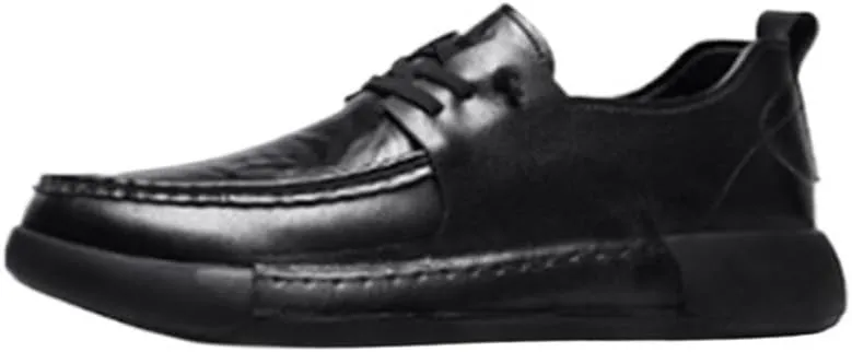 Oxfords Classic Casual Shoes Patent Leather Lace Up Platform Heightening Slip Resistant Low Top Work Office Business Shoes