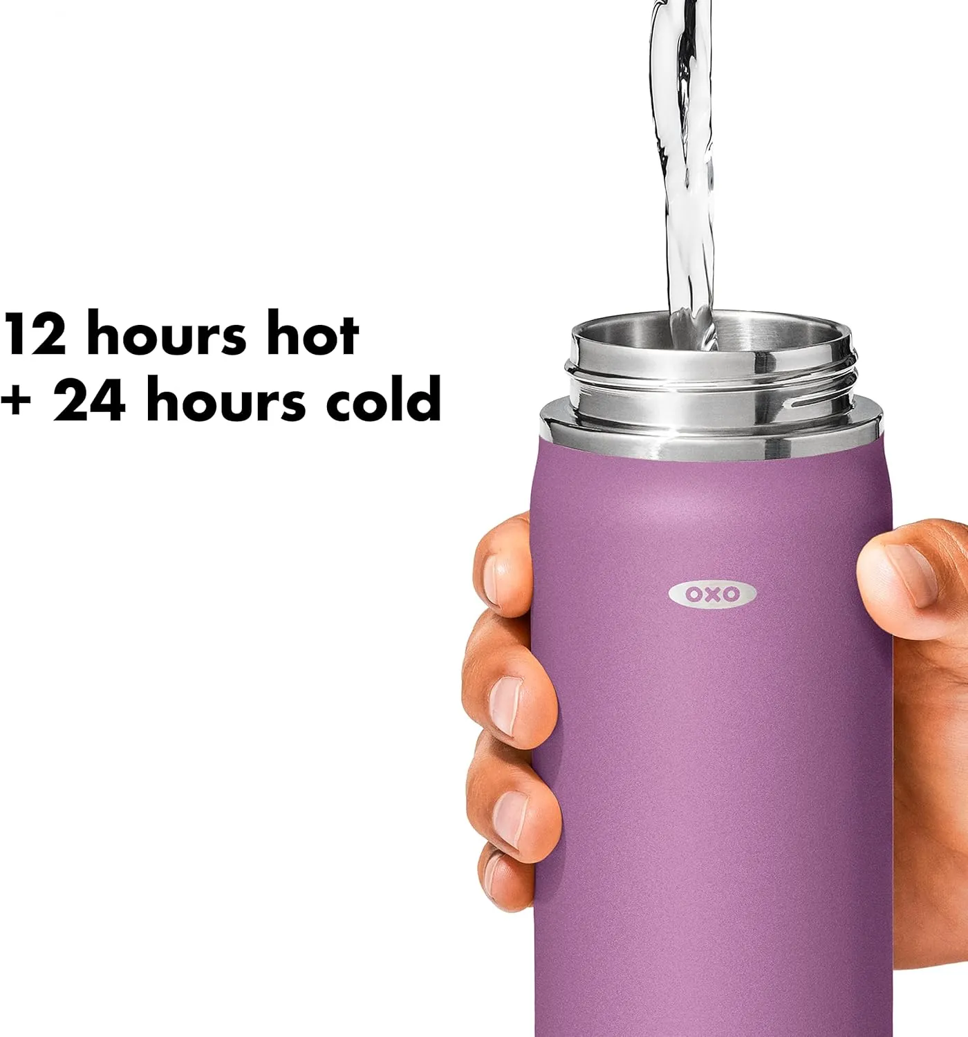OXO Strive 16oz Wide Mouth Water Bottle with Straw Lid - Amethyst