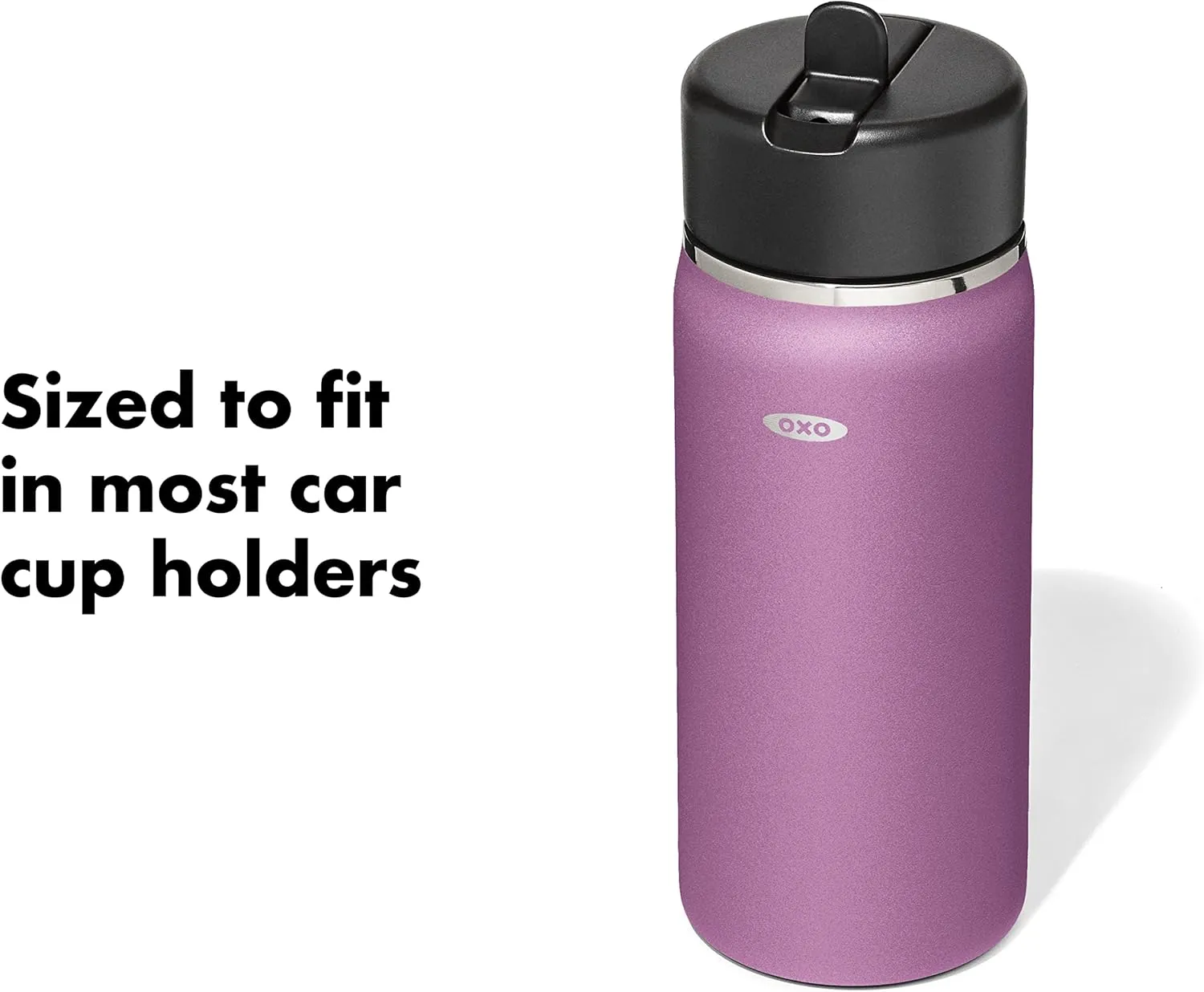 OXO Strive 16oz Wide Mouth Water Bottle with Straw Lid - Amethyst