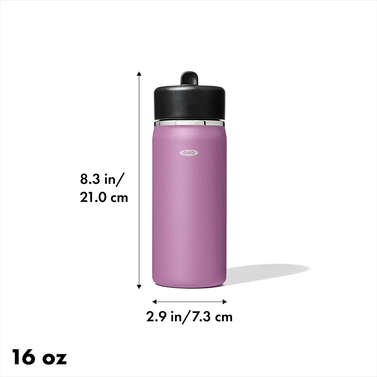 OXO Strive 16oz Wide Mouth Water Bottle with Straw Lid - Amethyst