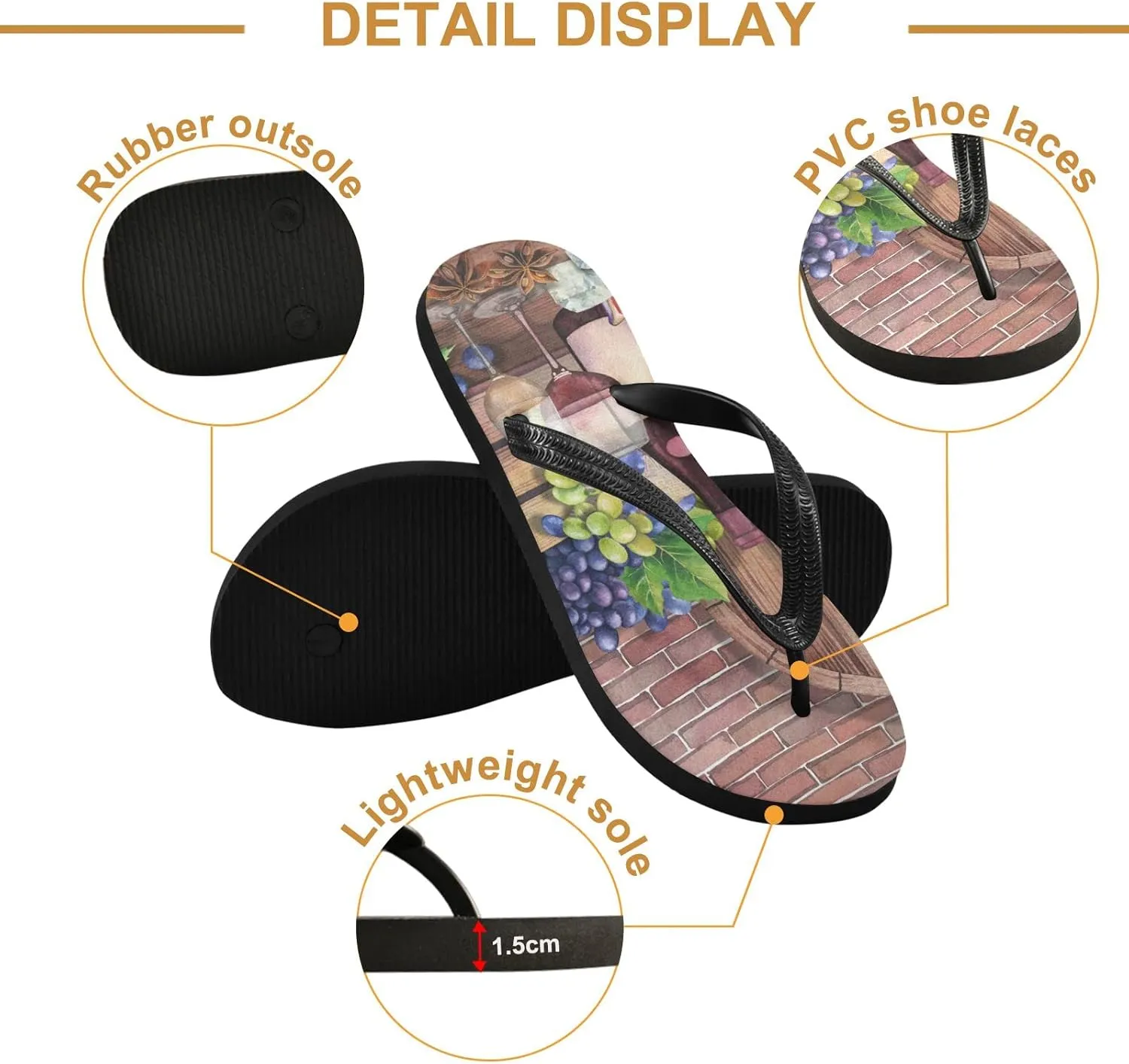 Oyihfvs Flip Flops Flip Sandal Home Slippers Hotel Spa Bedroom for Men Women XS-XXL