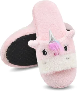 Panda Bros Slides Slippers, Soft Plush Cozy Open Toe Indoor Outdoor Fuzzy Slippers Gifts For Girls Women Girlfriend