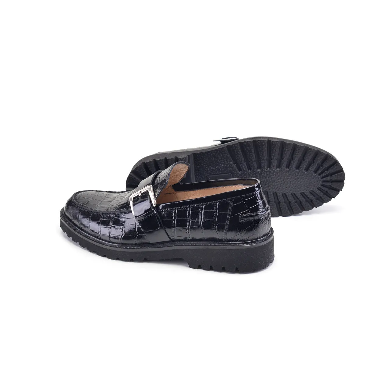 Pelle Line- Brody Croco print loafer - Black