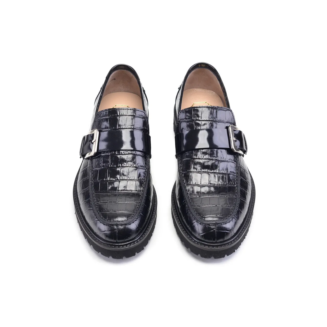 Pelle Line- Brody Croco print loafer - Black