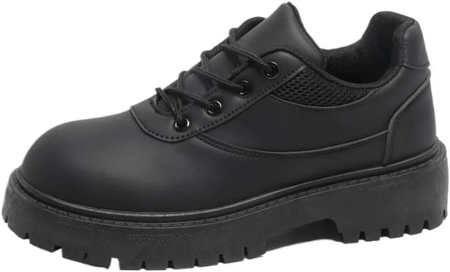 Platform Oxfords Formal Classic Lace Up Business Casual Modern Work Wedding Shoes Lug Sole Heightening Round Up Non-Slip