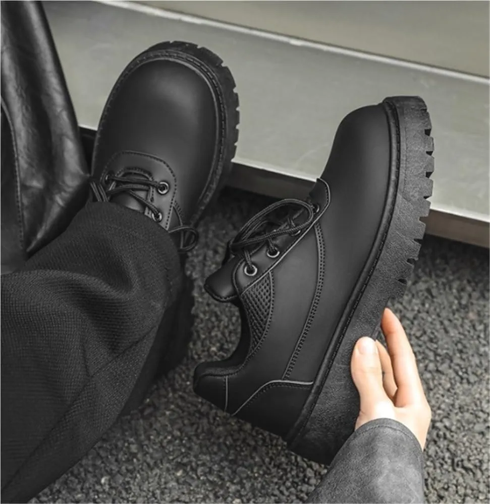 Platform Oxfords Formal Classic Lace Up Business Casual Modern Work Wedding Shoes Lug Sole Heightening Round Up Non-Slip