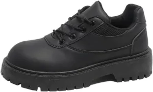Platform Oxfords Formal Classic Lace Up Business Casual Modern Work Wedding Shoes Lug Sole Heightening Round Up Non-Slip