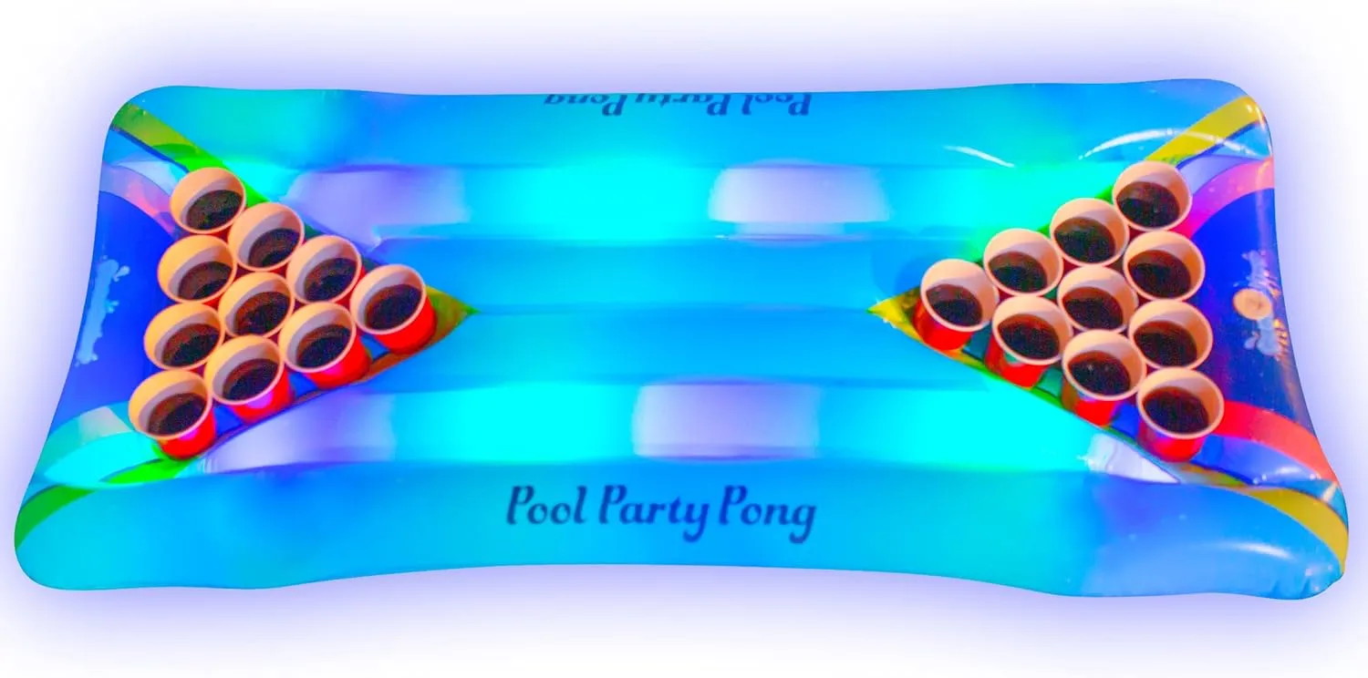 Poolcandy Inflatable Pool Party Pong Illuminated LED