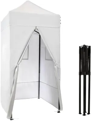 Pop Up Changing Tent - 46.5” Steel Frame Canopy Sun Shelter Pool Cabana, Portable Changing Room, or Privacy Tent for Camping Toilet or Portable Shower - Camping Essentials by Wakeman Outdoors (White)