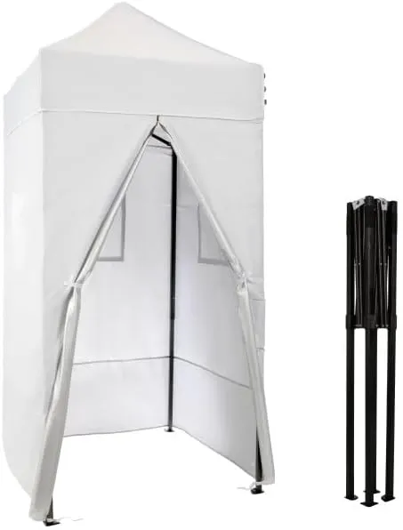 Pop Up Changing Tent - 46.5” Steel Frame Canopy Sun Shelter Pool Cabana, Portable Changing Room, or Privacy Tent for Camping Toilet or Portable Shower - Camping Essentials by Wakeman Outdoors (White)