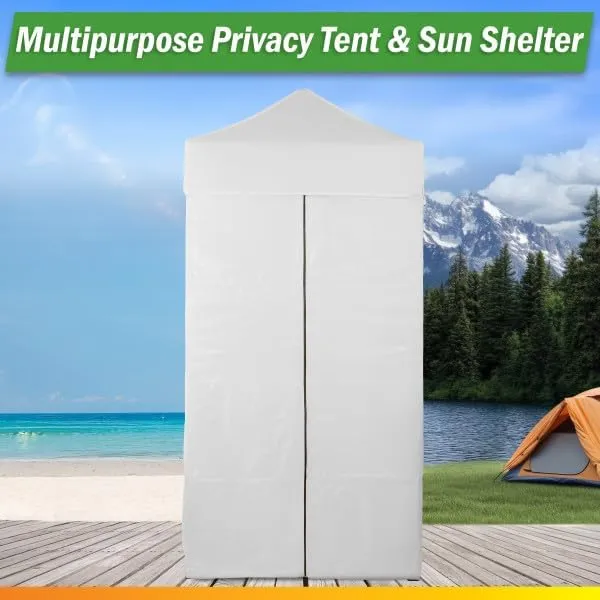 Pop Up Changing Tent - 46.5” Steel Frame Canopy Sun Shelter Pool Cabana, Portable Changing Room, or Privacy Tent for Camping Toilet or Portable Shower - Camping Essentials by Wakeman Outdoors (White)