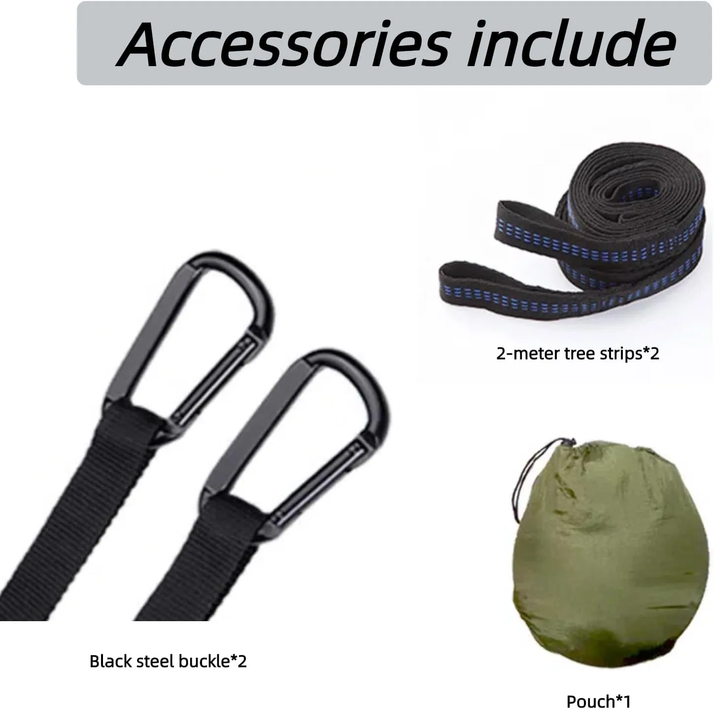 Pop up Hammock with Mosquito net - Ultra Light Outdoor Camping  for Adults with Capacity of 200 kilograms,Hammock Swing for 2 Tree Ties, 2 Black Gold Steel Buckles, Outdoor Storage Bag (Army Green)