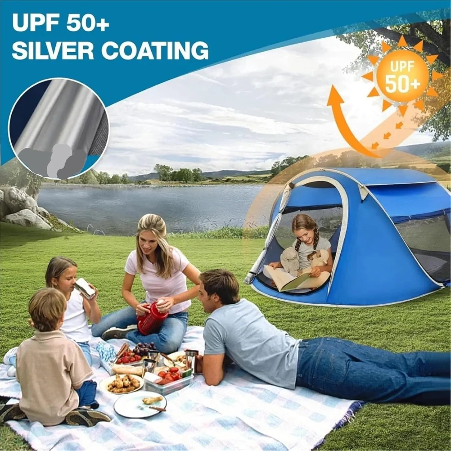 Pop Up Tents Easy Pop Up Tent 4 Person Waterproof Pop Up Camping Tents Automatic Tent Throw Pop Up Instant Flip Pop Tent for Camping Adult Pop Up Tent