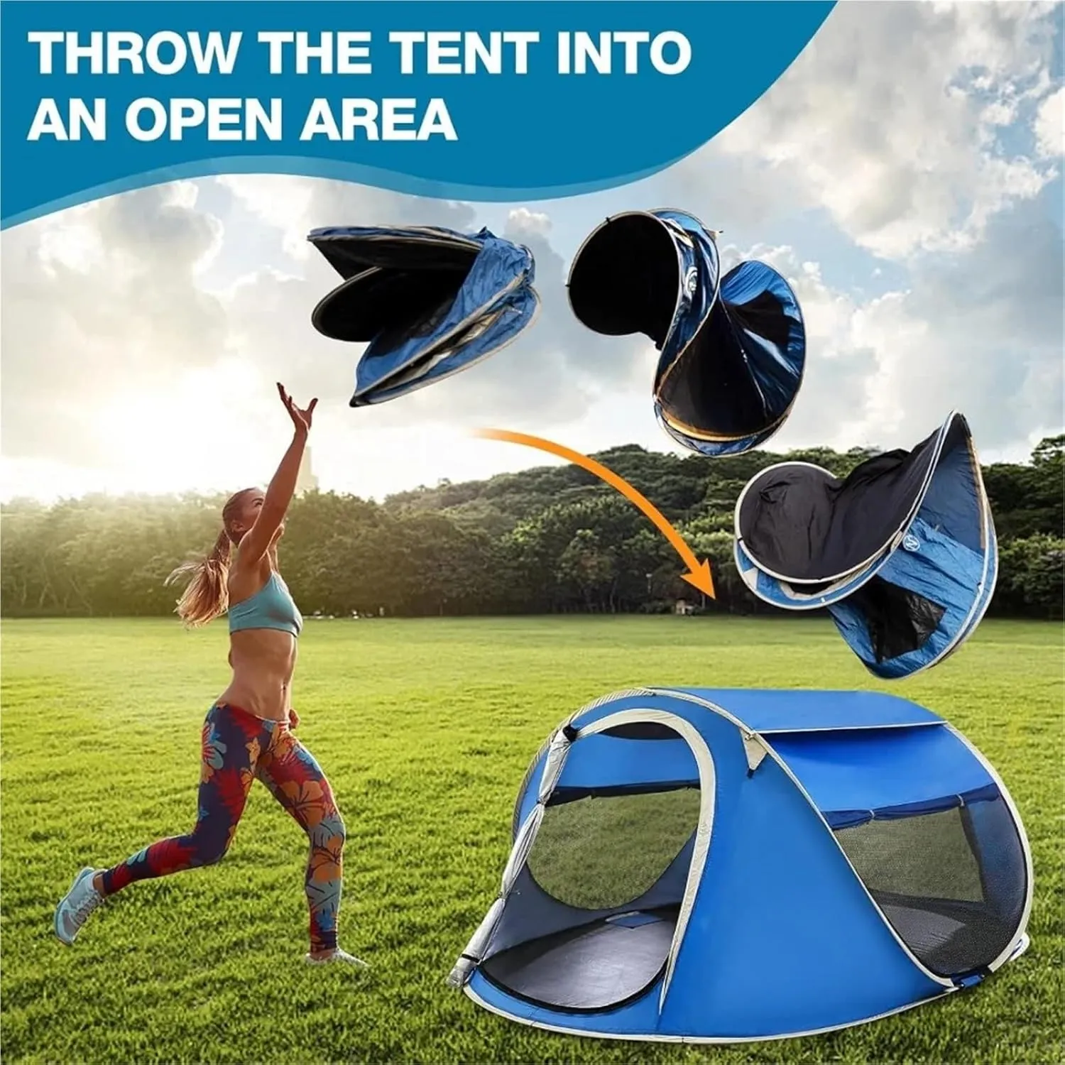 Pop Up Tents Easy Pop Up Tent 4 Person Waterproof Pop Up Camping Tents Automatic Tent Throw Pop Up Instant Flip Pop Tent for Camping Adult Pop Up Tent