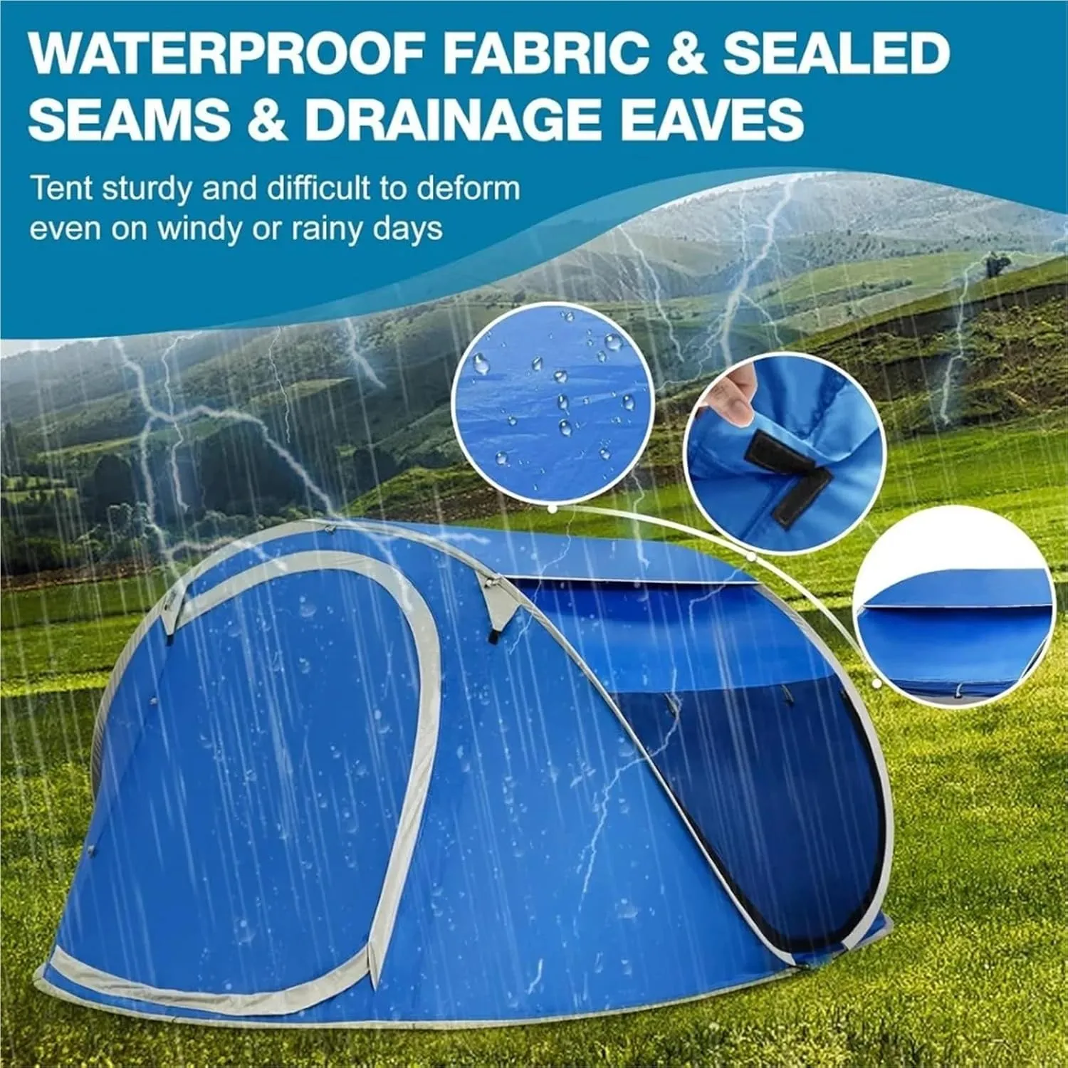 Pop Up Tents Easy Pop Up Tent 4 Person Waterproof Pop Up Camping Tents Automatic Tent Throw Pop Up Instant Flip Pop Tent for Camping Adult Pop Up Tent
