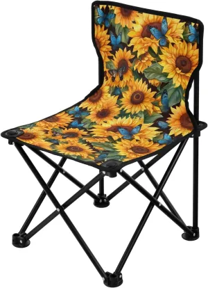 Portable Camping Chairs Flowers Floral Sunflower Lightweight Folding Chair for Camping, Beach, Picnic, Travel and Sports with Carry Bag 20850625