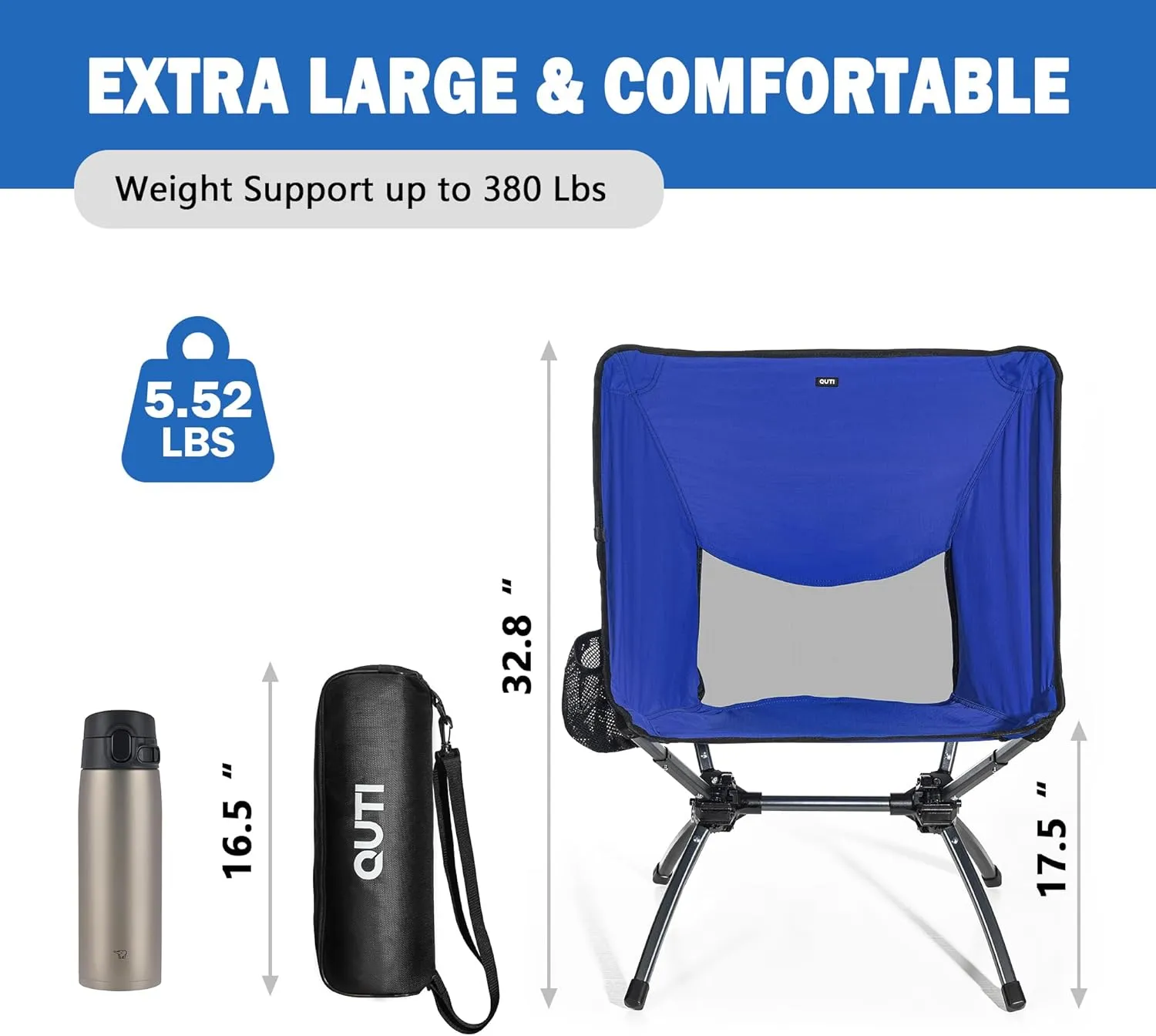 Portable Camping Chairs,Camp Chairs for Adults,Outdoor Chair Supports 380Lbs,Folding Camping Chair with Cup Holder Carry Bag,Fast Setup Lightweight Backpack Seat for Travel,Hiking,Beach,Adventures