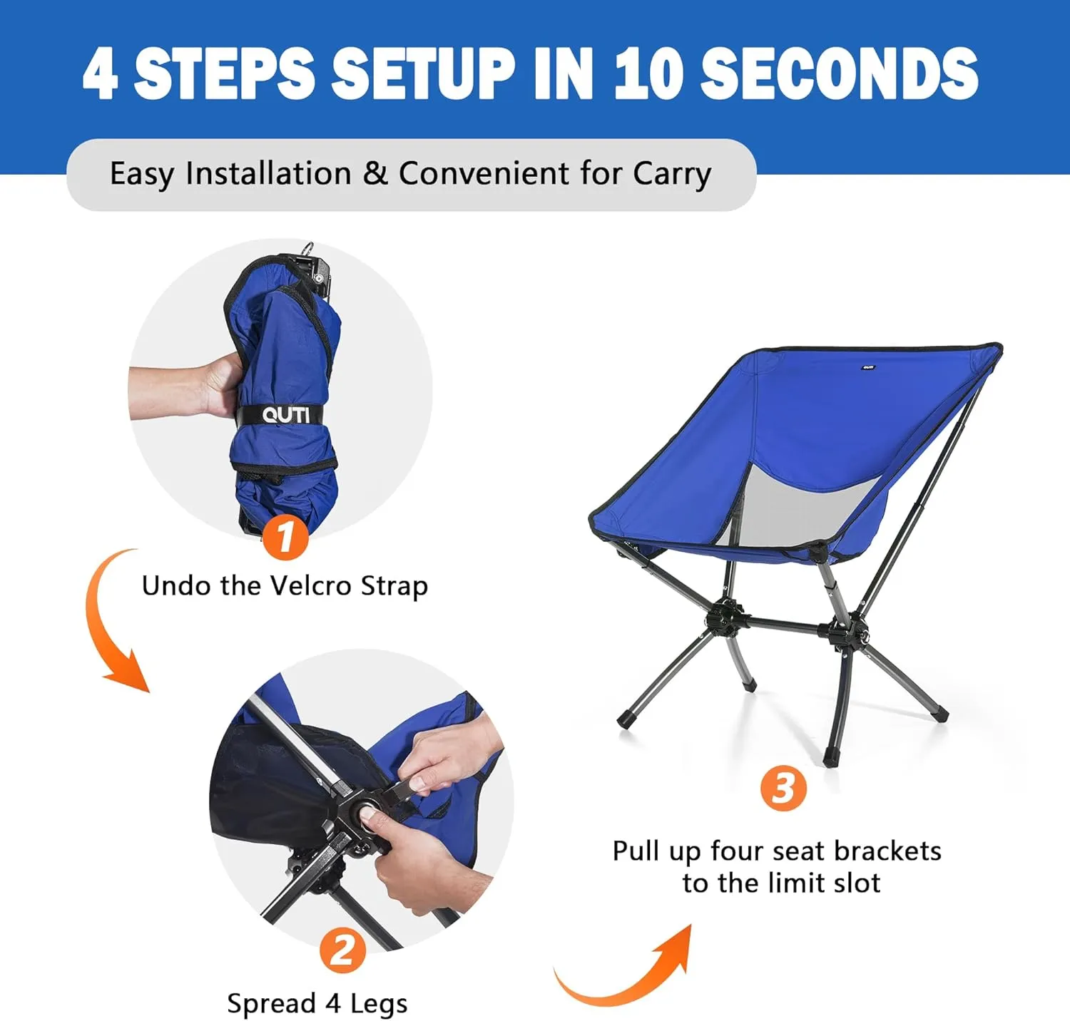 Portable Camping Chairs,Camp Chairs for Adults,Outdoor Chair Supports 380Lbs,Folding Camping Chair with Cup Holder Carry Bag,Fast Setup Lightweight Backpack Seat for Travel,Hiking,Beach,Adventures