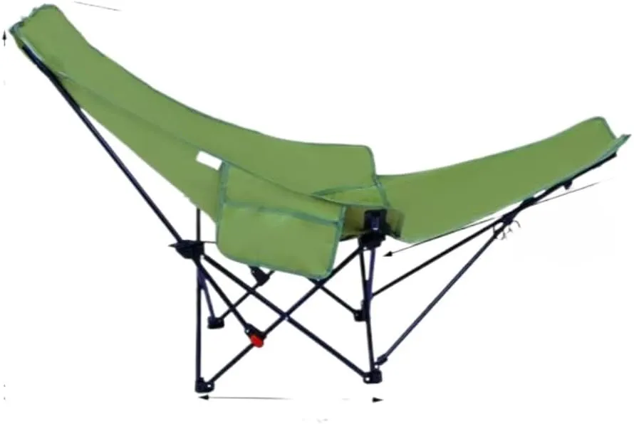 Portable Folding Camping Chair, Lawn Chair, Comfortable and Lightweight Sports Chair, Equipped with Three Adjustable Outdoor Fishing Gears, Suitable for Travel (Three Grade Green 140)