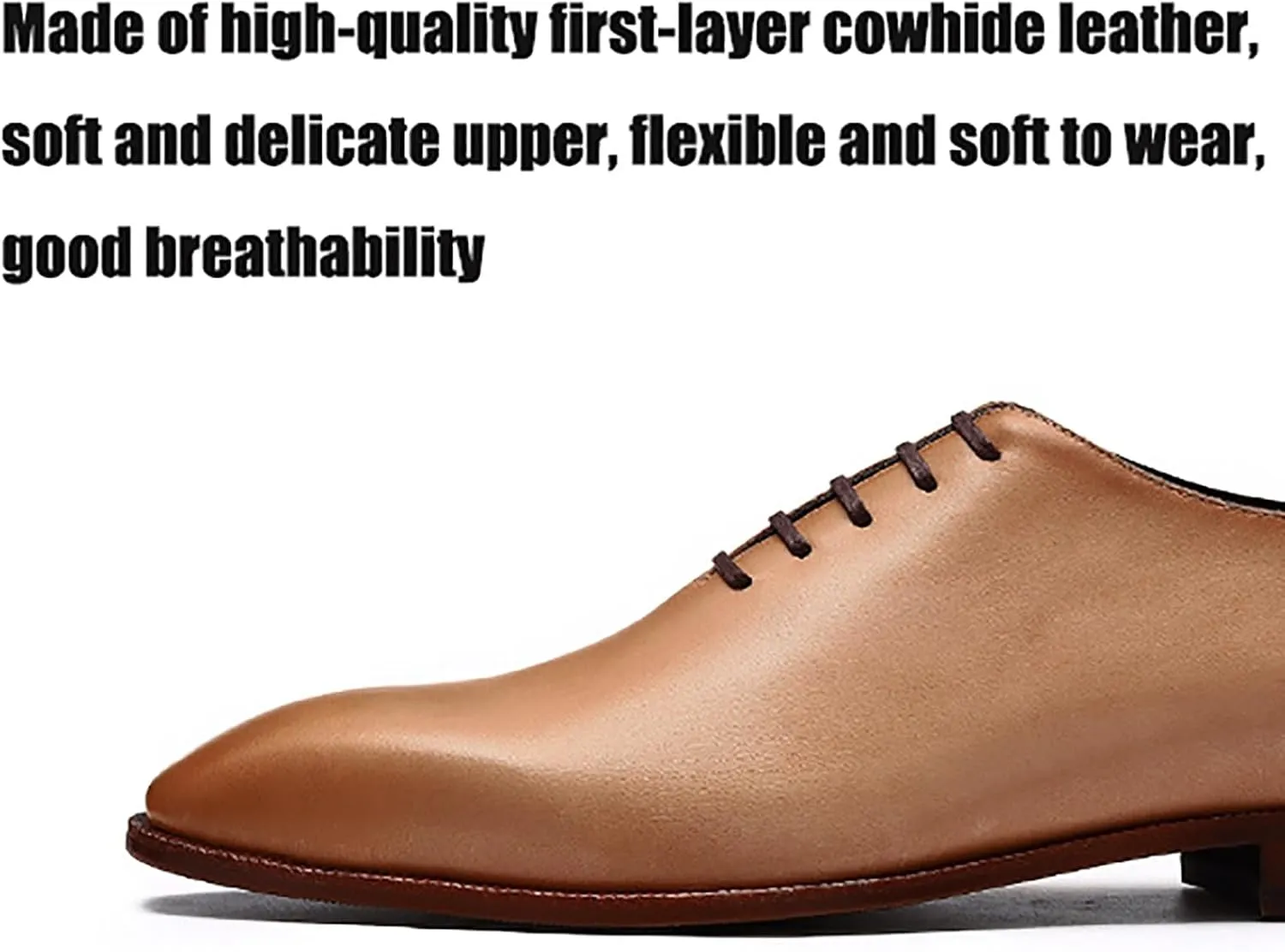 Premium Men's Business Oxford Shoes for Formal Events and Office Wear Breathable Leather, Non-Slip Sole