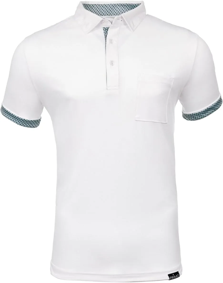 Primo Classic Collar Golf Polo, Lightweight, 100% Polyester, Curved Hem