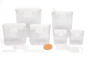 Progressive ProKeeper Baker's Airtight Kitchen Storage Canister Container Set for Flour, Sugar & More, Keeps Ingredients Fresh, with Accessories (White)