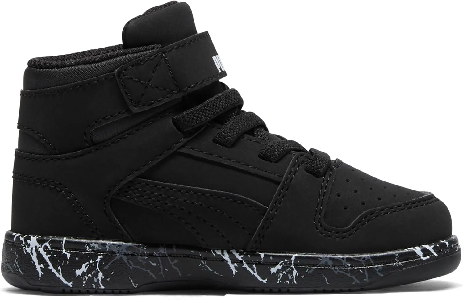PUMA Kids' Rebound Layup Mid Hook and Loop Sneaker