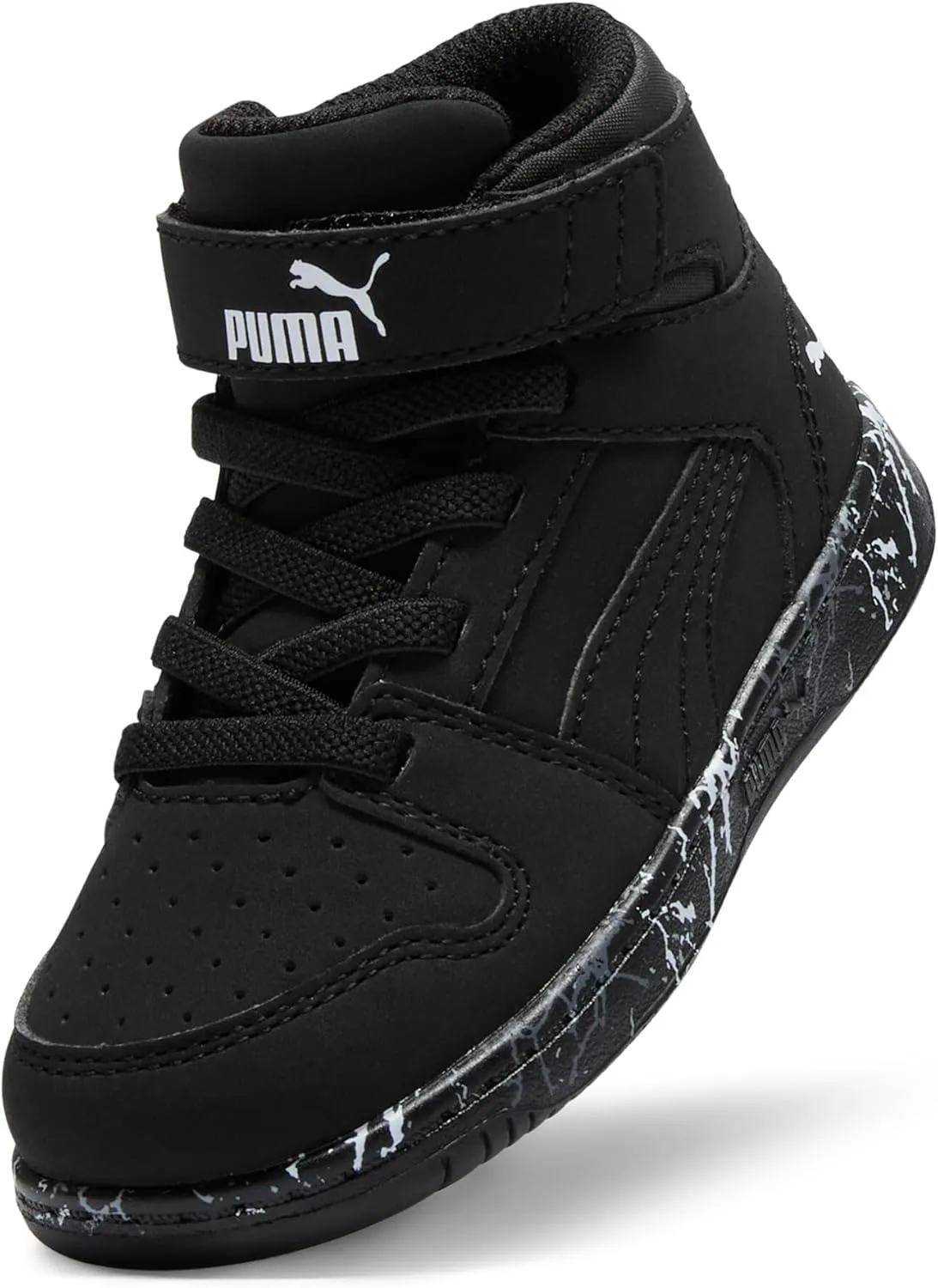 PUMA Kids' Rebound Layup Mid Hook and Loop Sneaker