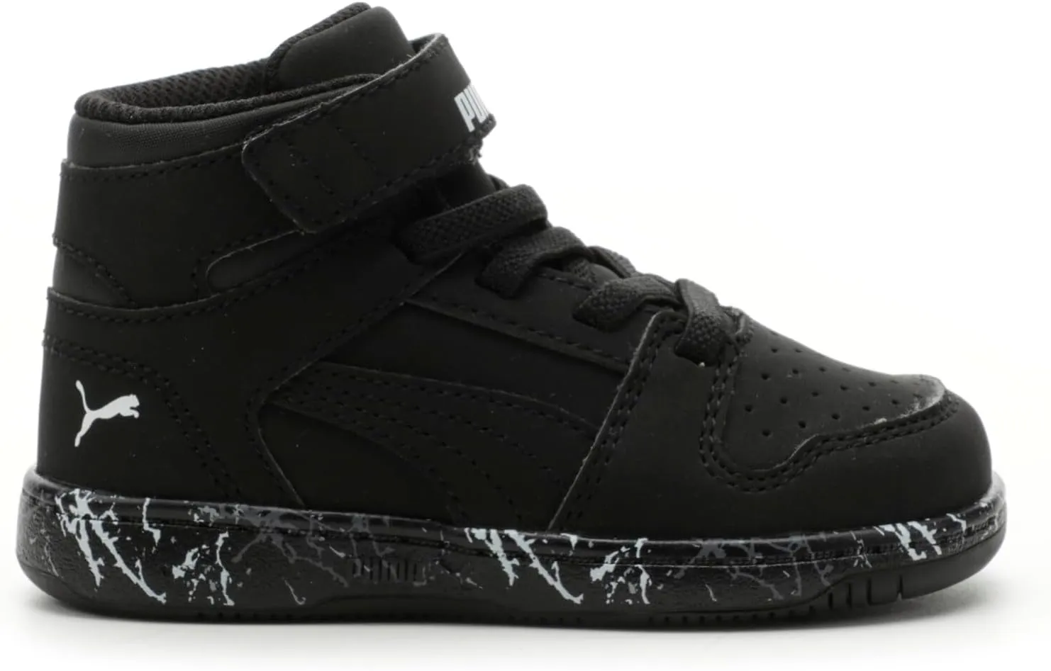 PUMA Kids' Rebound Layup Mid Hook and Loop Sneaker