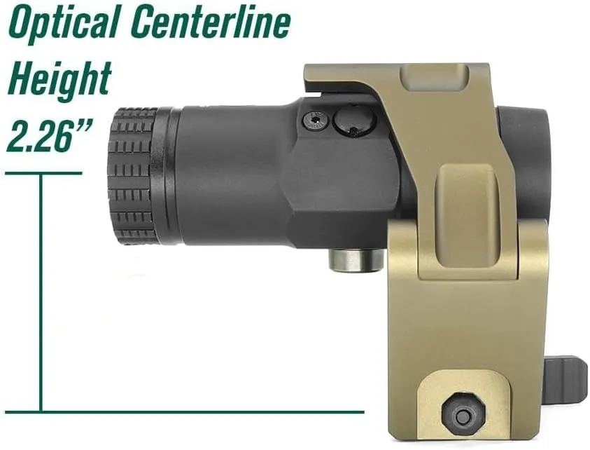 Quick Detach Flip-to-Side Magnifier Mount, 2.26" Centerline Height, Fits EOTech G43/G45, Vortex VMX-3T, CNC 6068 Aluminum