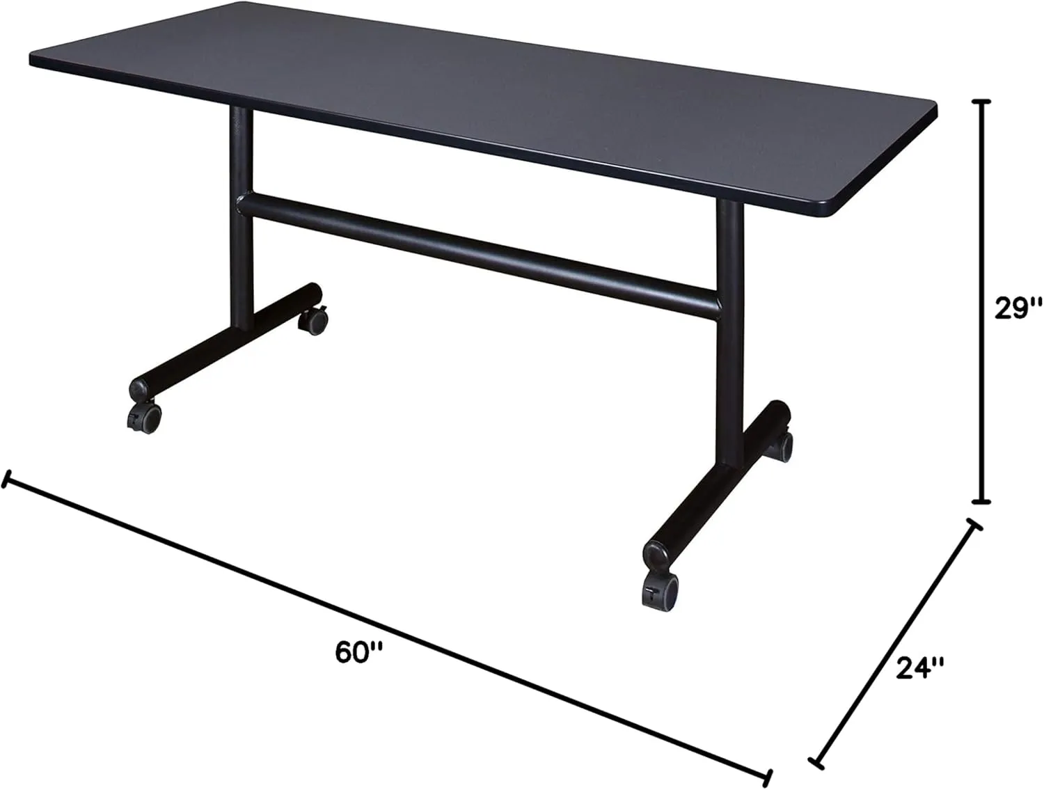 Regency Kobe 60 x 24 in. Flip-Top Training Nesting Table- Grey