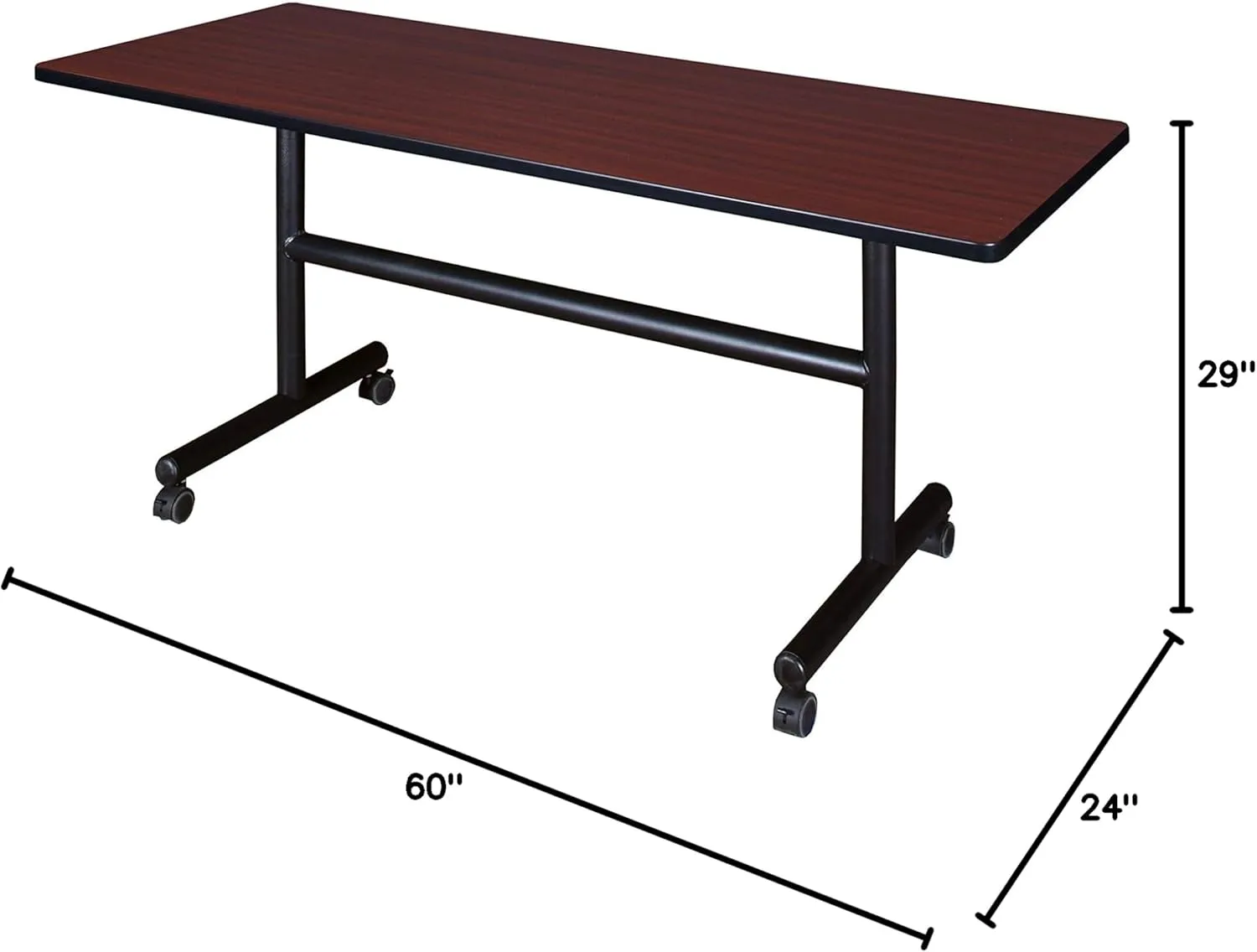 Regency Kobe 60 x 24 in. Flip-Top Training Nesting Table- Mahogany