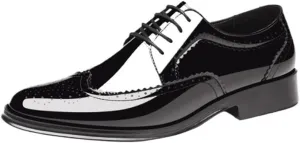 Retro Carved Brogue Dress Shoes Classic Oxfords Lace Up Stylish and Comfort Mens Business Casual Shoes