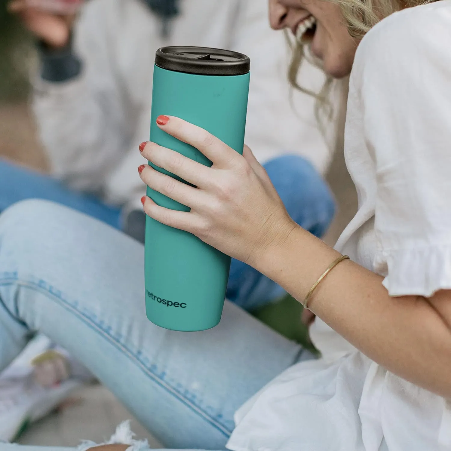 Retrospec Arroyo Stainless Steel Tumbler with Lid and Straw - Reusable Insulated Tumbler Cup - Iced Coffee Travel Mug - Double Walled Thermal Tumblers