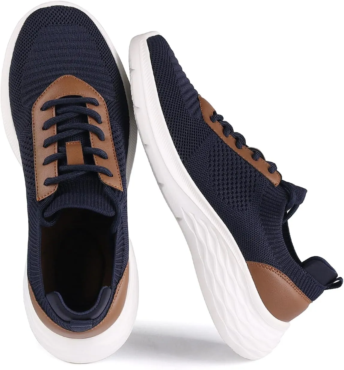 RITIZEN Men's Knitted Casual Sneakers Comfortable Dress Shoes Oxford Business Walking Shoes