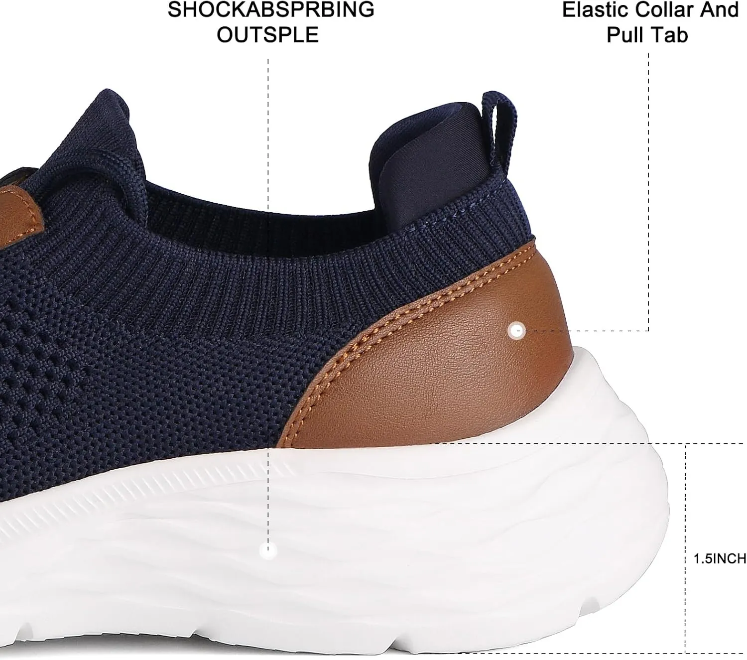 RITIZEN Men's Knitted Casual Sneakers Comfortable Dress Shoes Oxford Business Walking Shoes