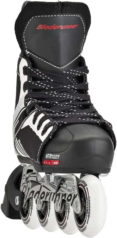 Rollerblade Bladerunner Dynamo Jr Size Adjustable Hockey Inline Skate, Black and Red, Inline Skates