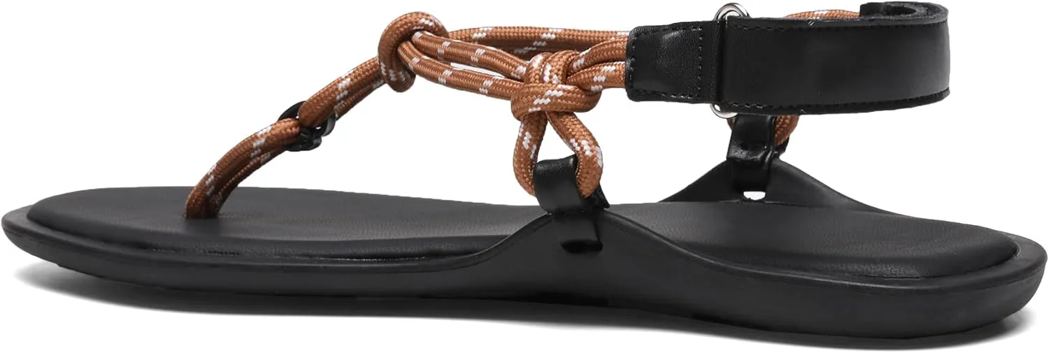 Rope Flip Flop Sandals for Women Adjustable T Strap Slip on Comfortable Thong Sandals Women Dressy