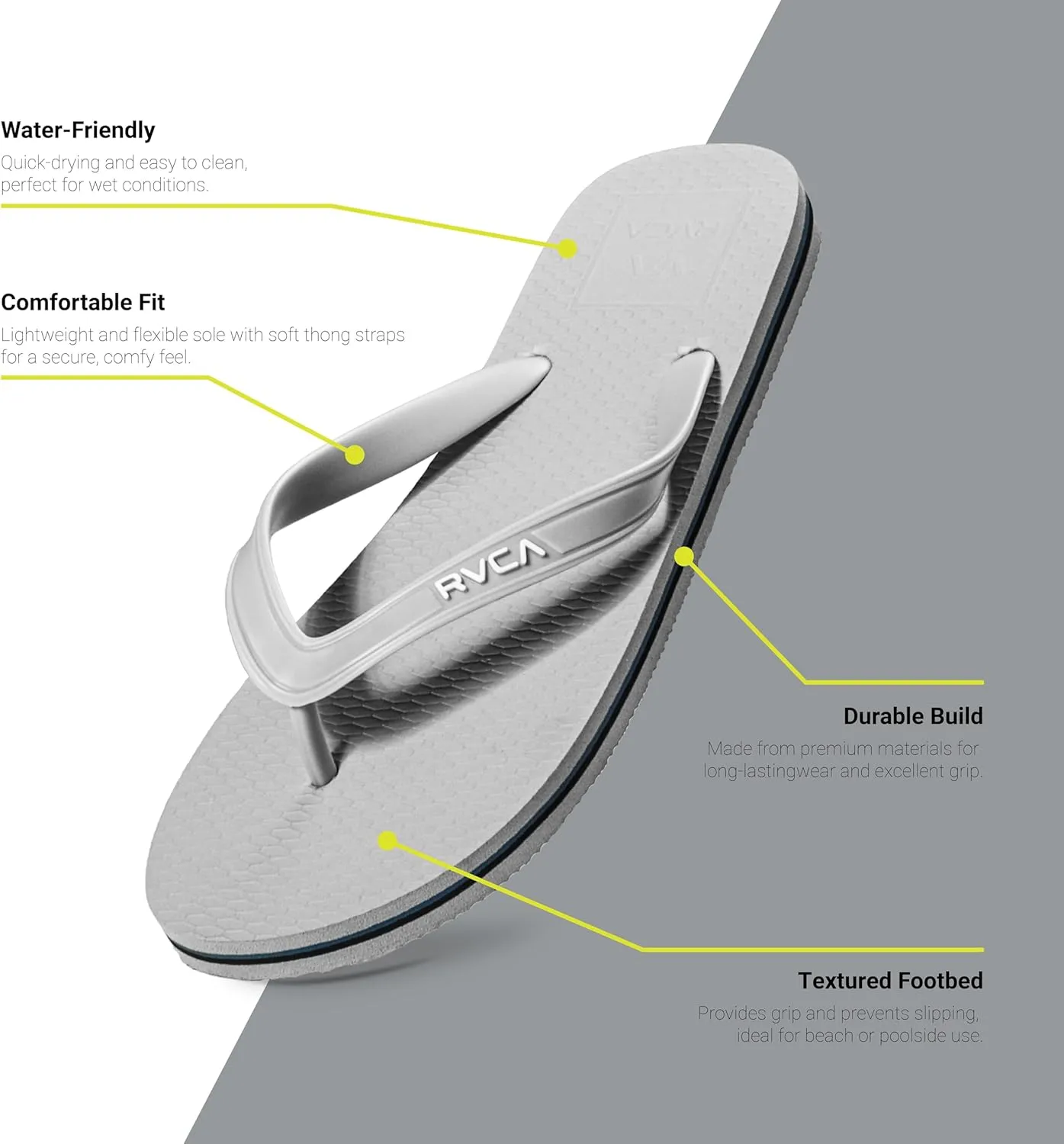 RVCA Men's All The Way Sandal Flip-Flop