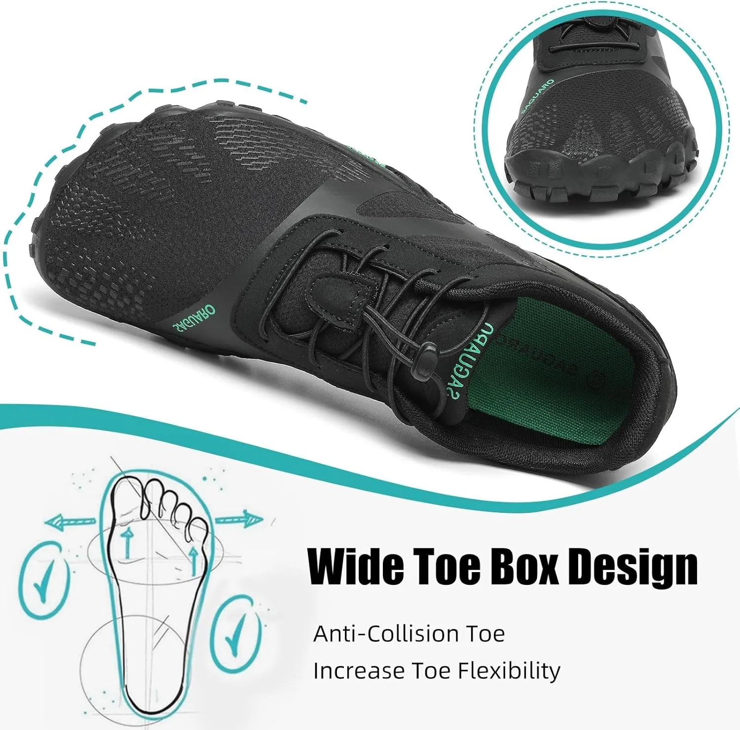 SAGUARO Womens Mens Barefoot Shoes Minimalist Trail Runner Wide Toe Box Zero Drop Outdoor Cross Training Shoe