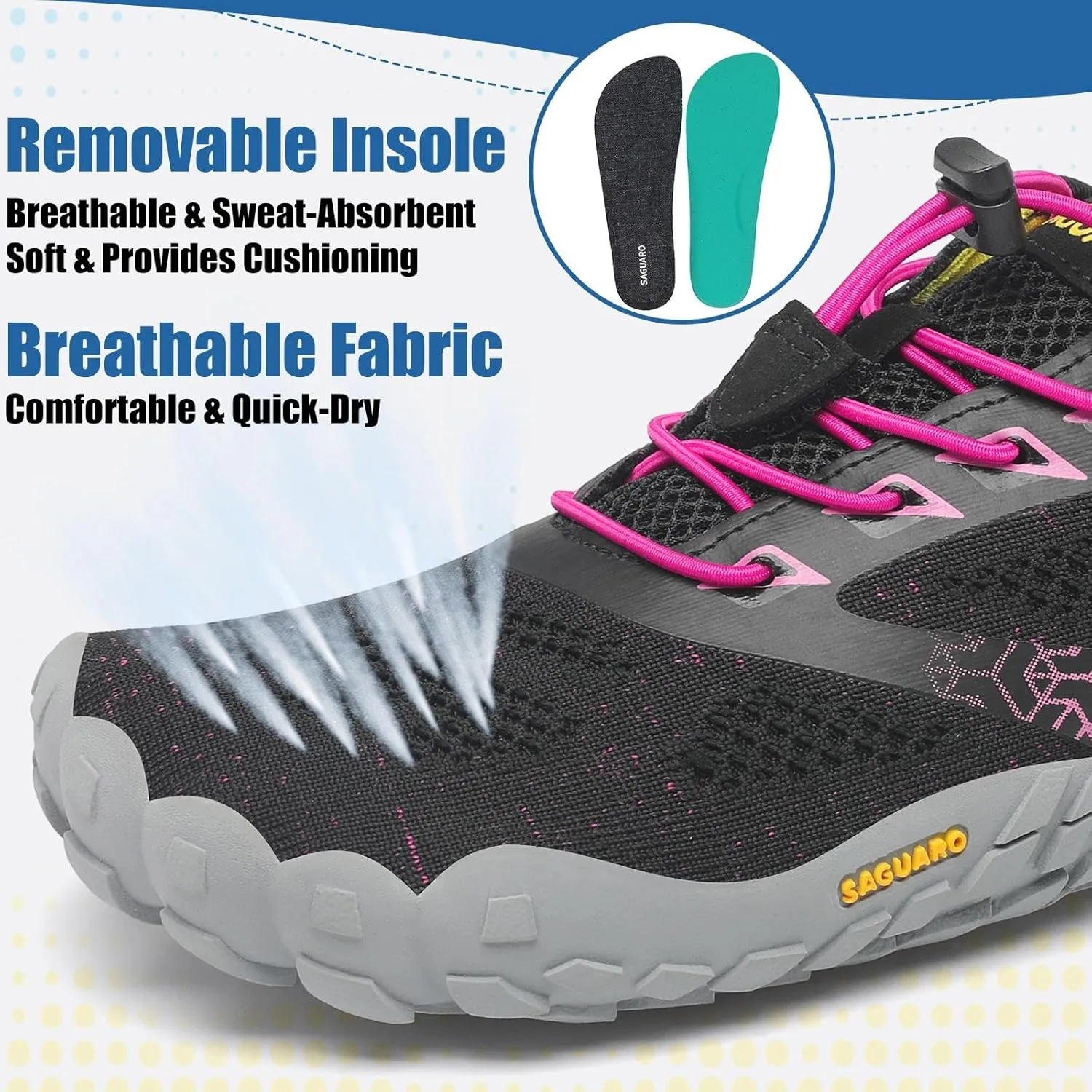 SAGUARO Womens Mens Barefoot Shoes Minimalist Trail Runner Wide Toe Box Zero Drop Outdoor Cross Training Shoe