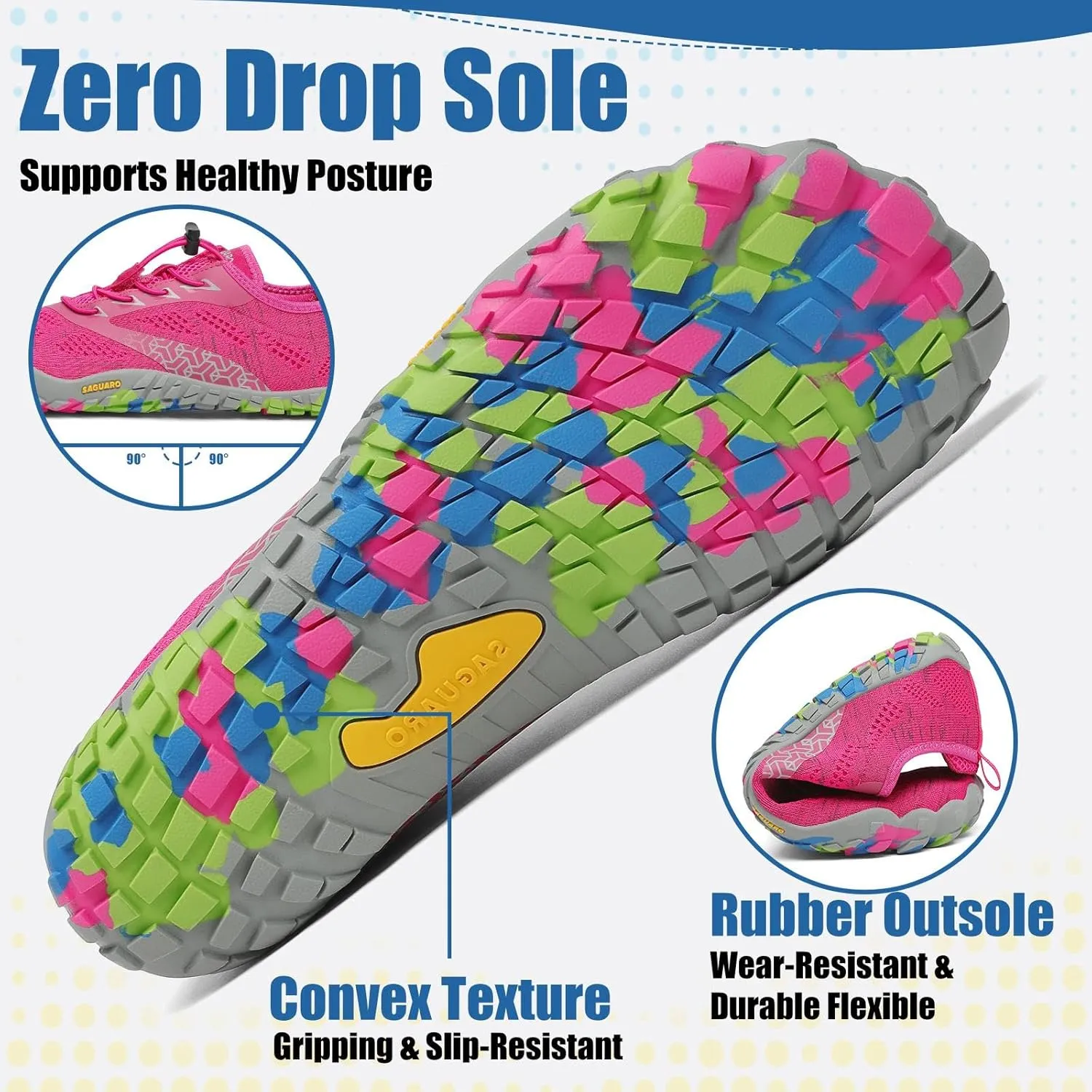 SAGUARO Womens Mens Barefoot Shoes Minimalist Trail Runner Wide Toe Box Zero Drop Outdoor Cross Training Shoe