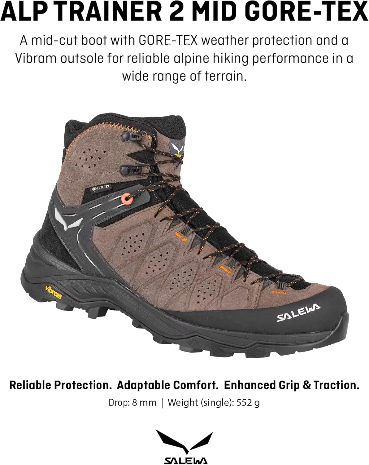Salewa Men's Alp Trainer 2 Mid Gore-Tex Waterproof GTX Hiking Boot