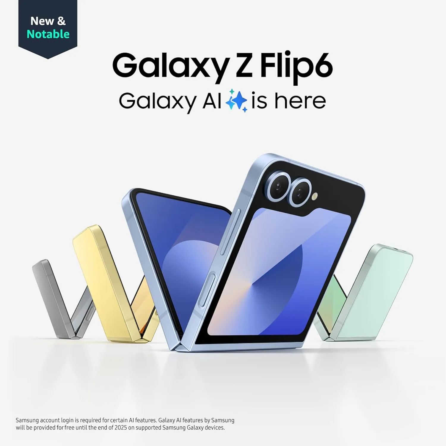 SAMSUNG Galaxy Z Flip 6 AI Cell Phone, 512GB Unlocked Android Smartphone, FlexCam, Photo Assist, Camcorder Mode, Live Interpreter, Foldable Design, 2024, US 1 Yr Manufacturer Warranty, Silver Shadow