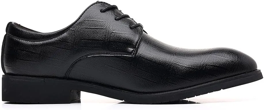Santimon Men's Black Oxford Dress Shoes Classic Lace-Up Formal Shoes for Office, Business, Weddings