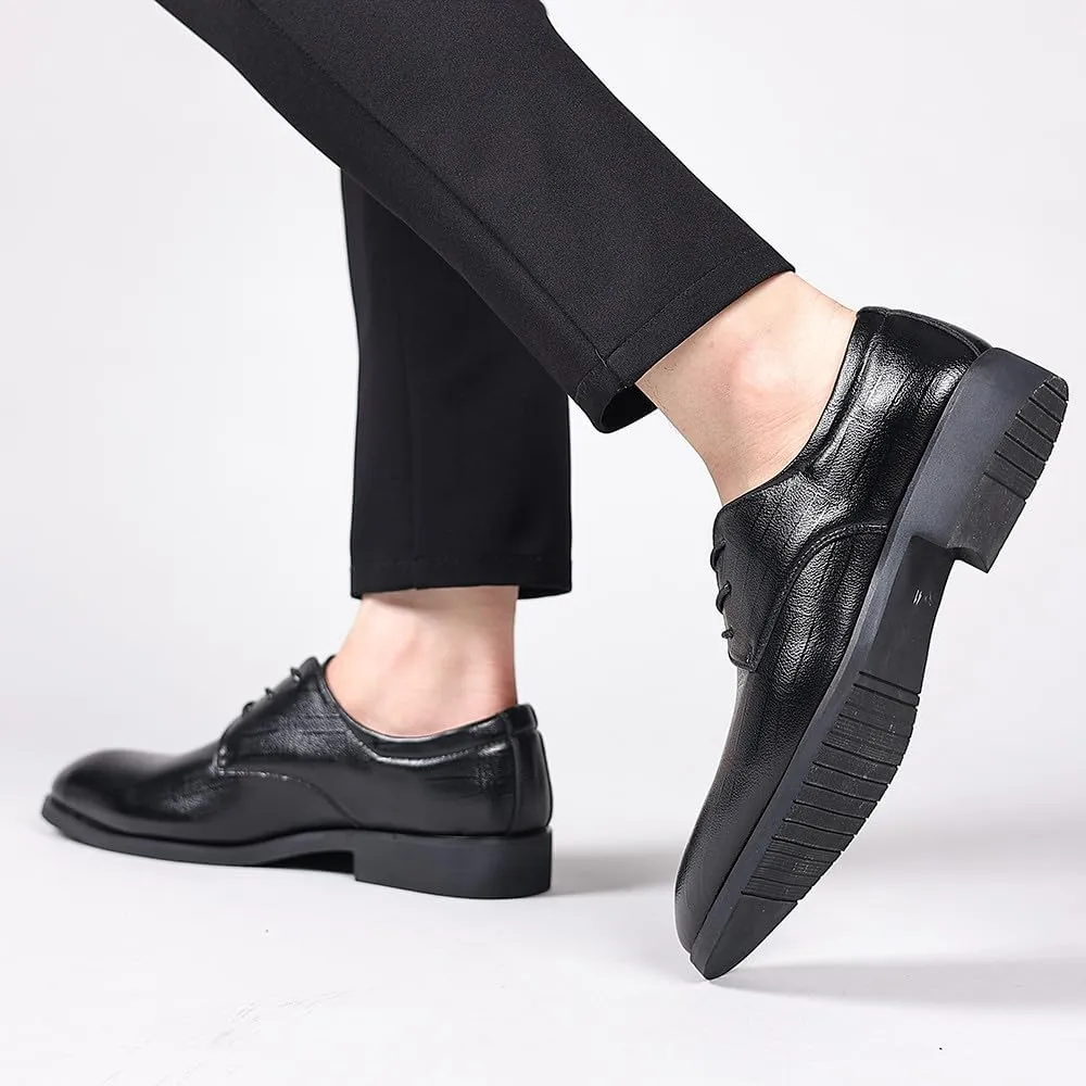 Santimon Men's Black Oxford Dress Shoes Classic Lace-Up Formal Shoes for Office, Business, Weddings